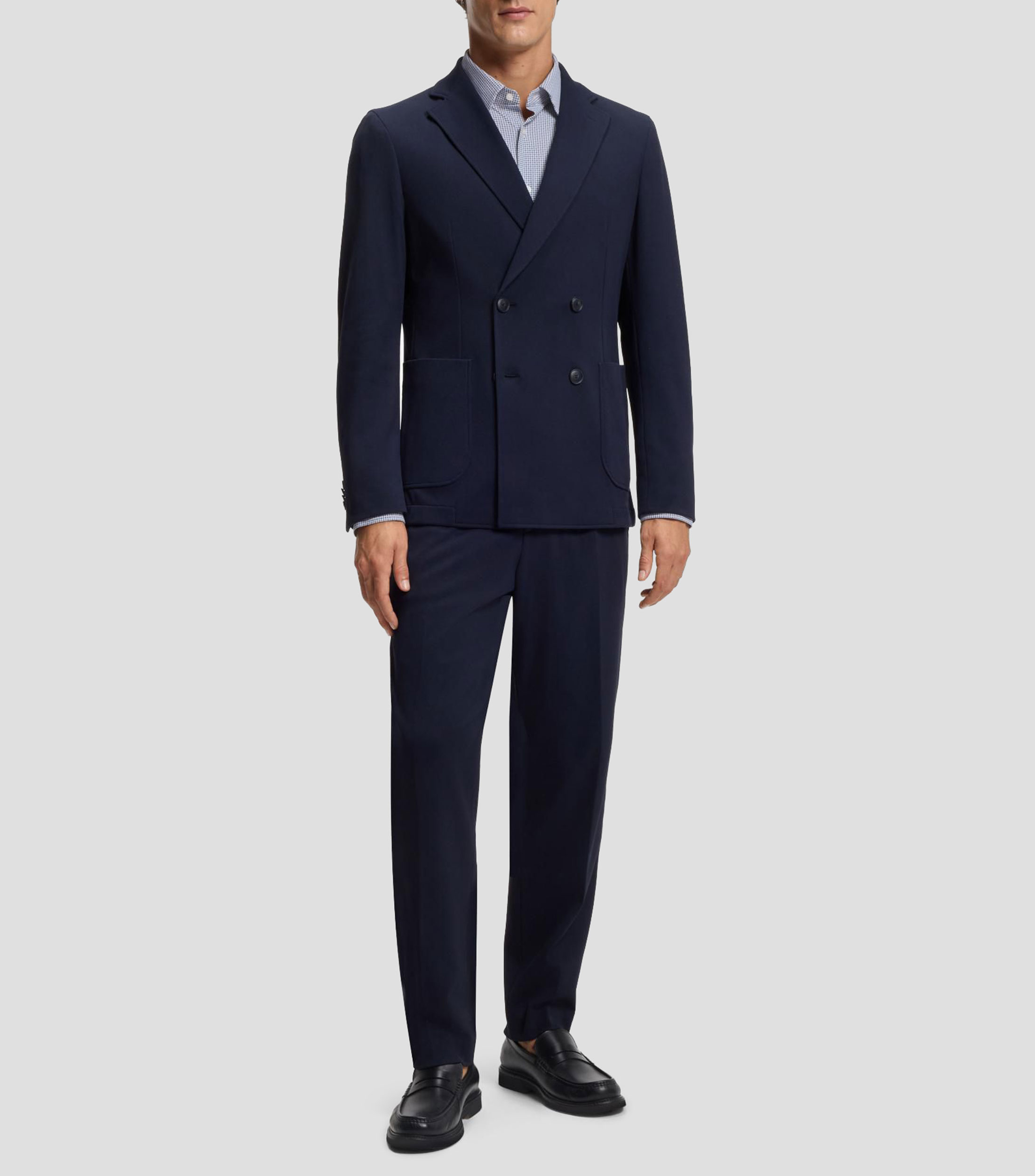 Camisa slim en punto técnico elástico estampado Hombre